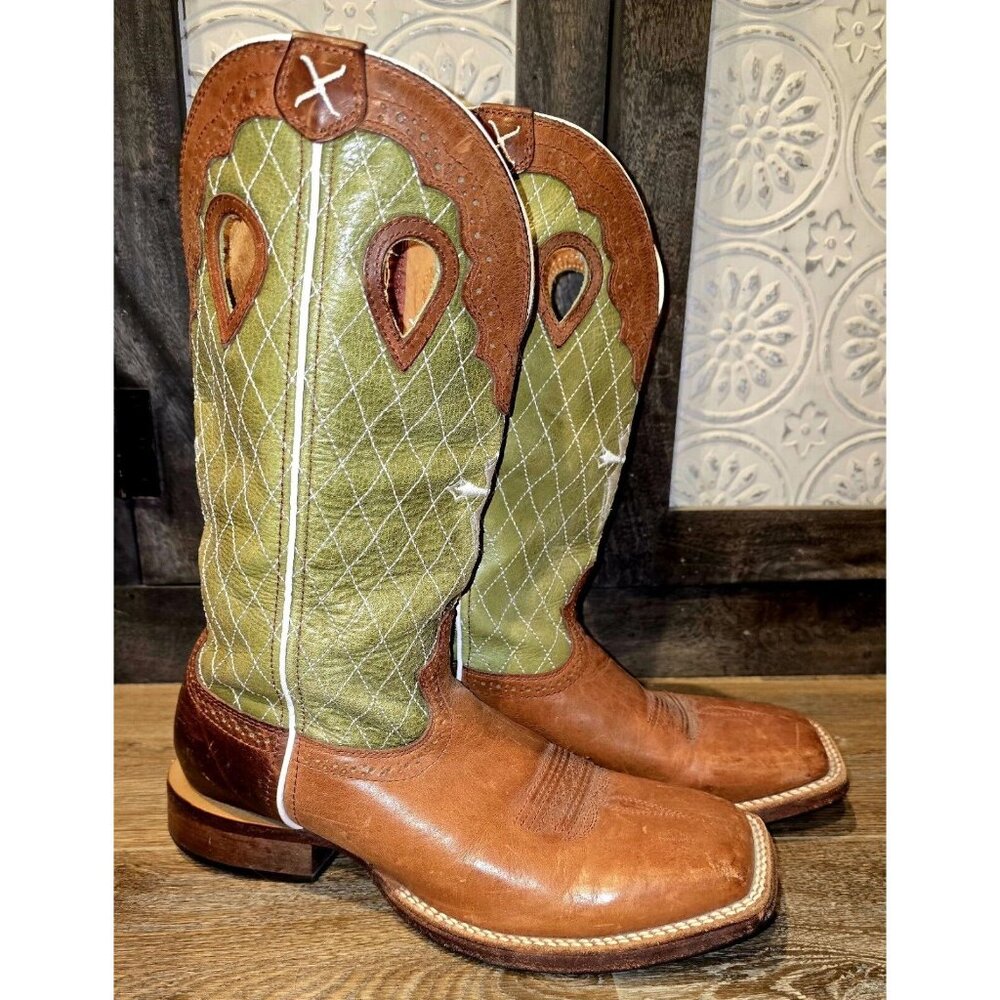Twisted X RARE Peanut Leather Foot/Olive Stock (Men Sz 9D/10.5 Woman)
